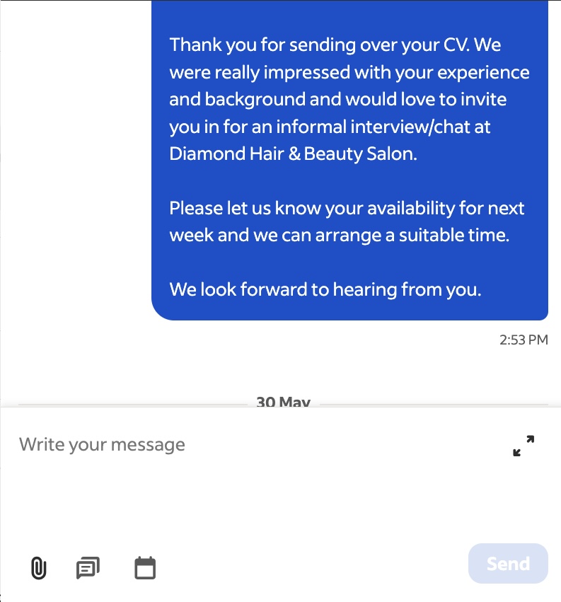 Interview invitation